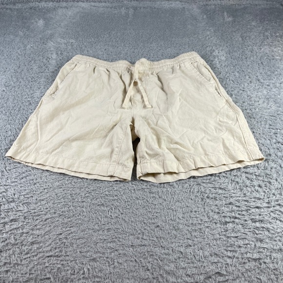 No Boundaries Other - No Boundaries Mens Cream Beige Elastic Waist Drawstring Shorts Size M 32-34
